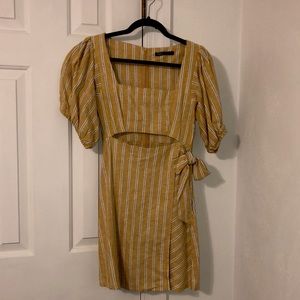 Zara puff sleeve mini dress with cutout